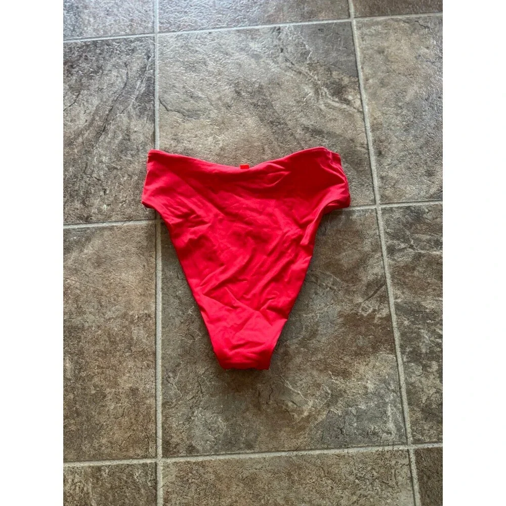 Skims Signature Swim Mid Waist Bottom Ruby Size XXS